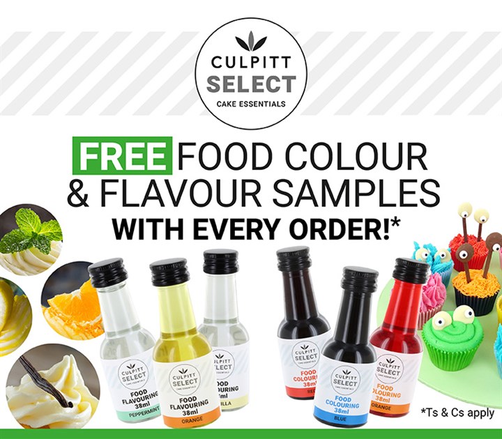 Free Culpitt Select Food Colour & Food Flavour with every order