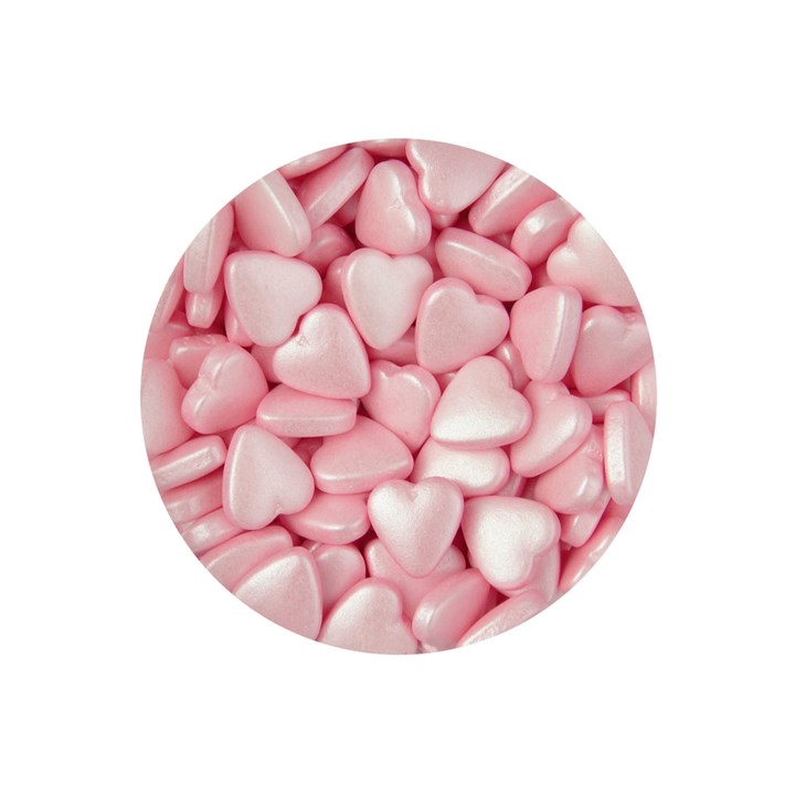 Scrumptious Glimmer Pink Tablet Hearts, 80g