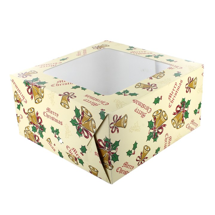 Vintage Bells Square Cake Box - 203 x 101mm (8 x 4")