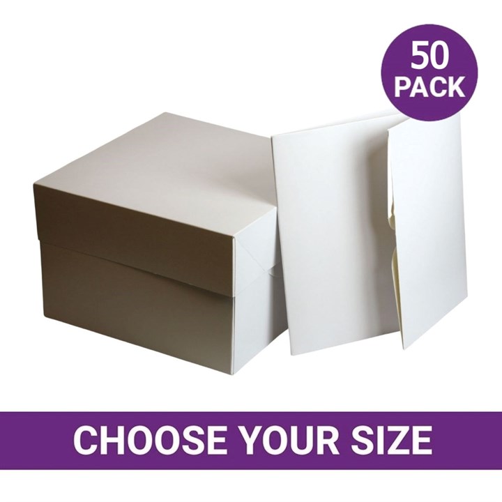 Standard White Cake Box & Lid - Multipack
