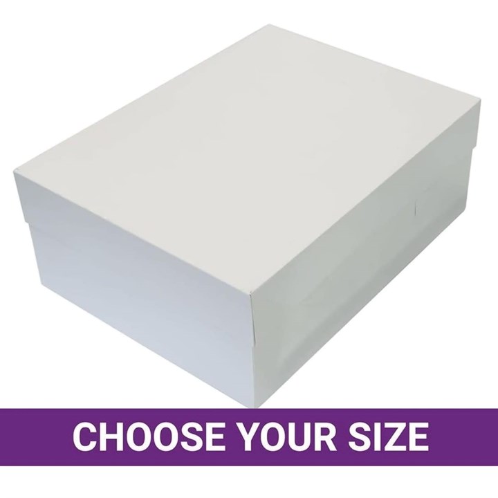 Oblong White Cake Box & Lid - Single