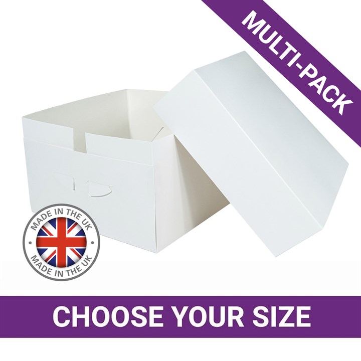 Standard White Cake Boxes & Lids - Multipack